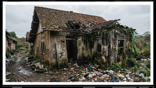 Foto rumah tua yang roboh dan tidak layak huni